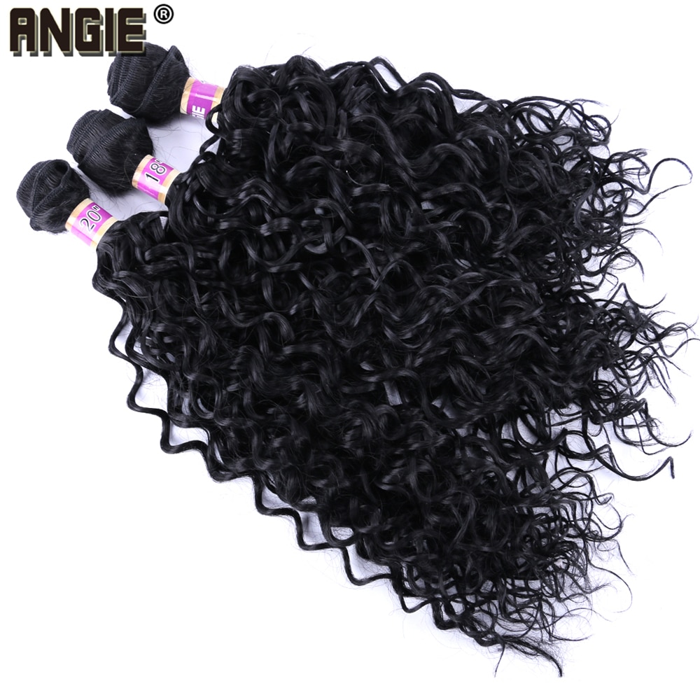 16" 18" 20" Synthetic Water Wave Curly Hair Weave Bundles 3pcs/Lot Synthetic 210g Hair Extensions for women