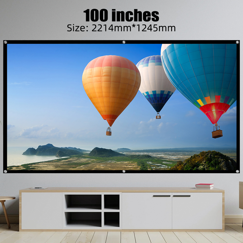 Goojodoq 100/80Inch Hd Anti-Licht Gordijn Projector Scherm 16:9 Binnen Ultra View Draagbare Opvouwbare 3d 4K Proyector Scherm