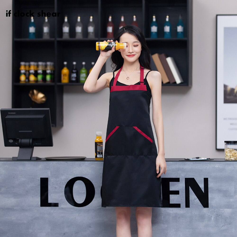 Cotton Diagonal pocket clothes apron unisex kitchen cooking apron barbecue haircut work apron restaurant waiter apron