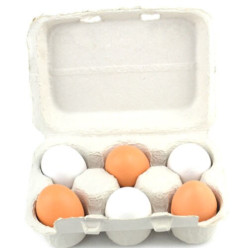 6 Stuks Houten Eieren Yolk Pretend Play Keuken Eten Koken Kids Kinderen Baby Speelgoed