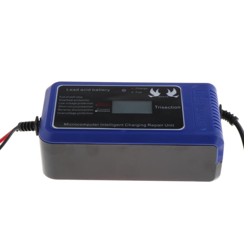 10A Car Motorcycle Battery Charger LCD Display Motorcycle Pulse Repair Charger