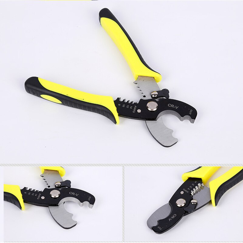 Automatische Draad Stripper Tang Kabel Strippen Cutter Duurzaam Crimper Krimptang Multifunctionele Fit 8/12/14/16 Awg Draad tang