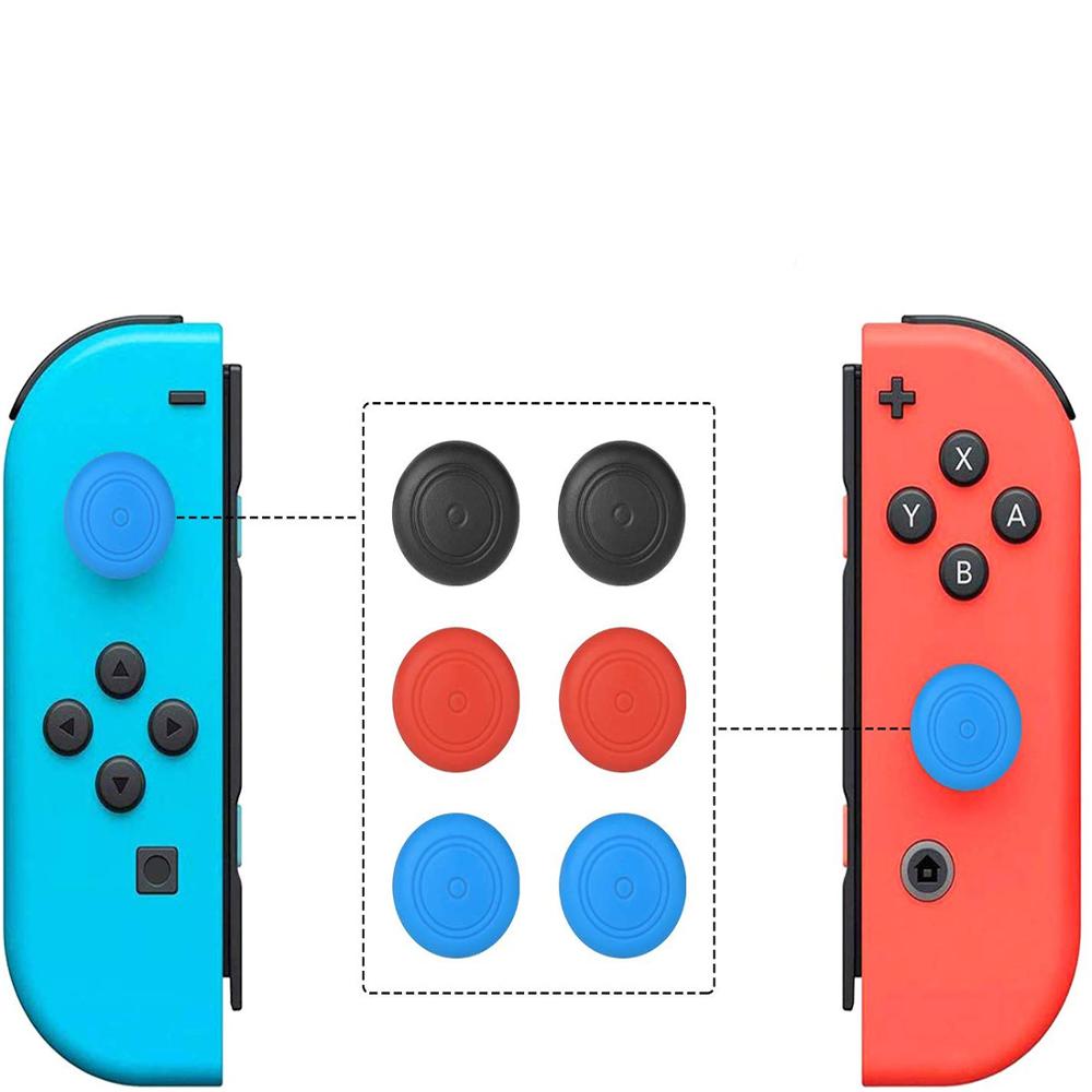 8 STUKS Siliconen Rechts & Links Thumb Grip Stick Cover Game Remote Joystick Cap Bescherm Skin Voor Nintendo Switch NS controller