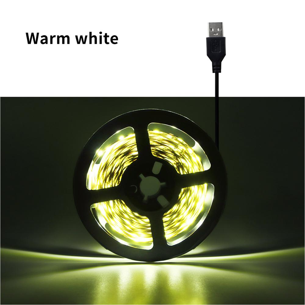 USB Bluetooth lamp 5050 LED Neon Sign Neon light Ribbon Strip Music Sync Control TV Desktop Backlight Decoration For Rooms Home: Warm White No Blueto / 1M