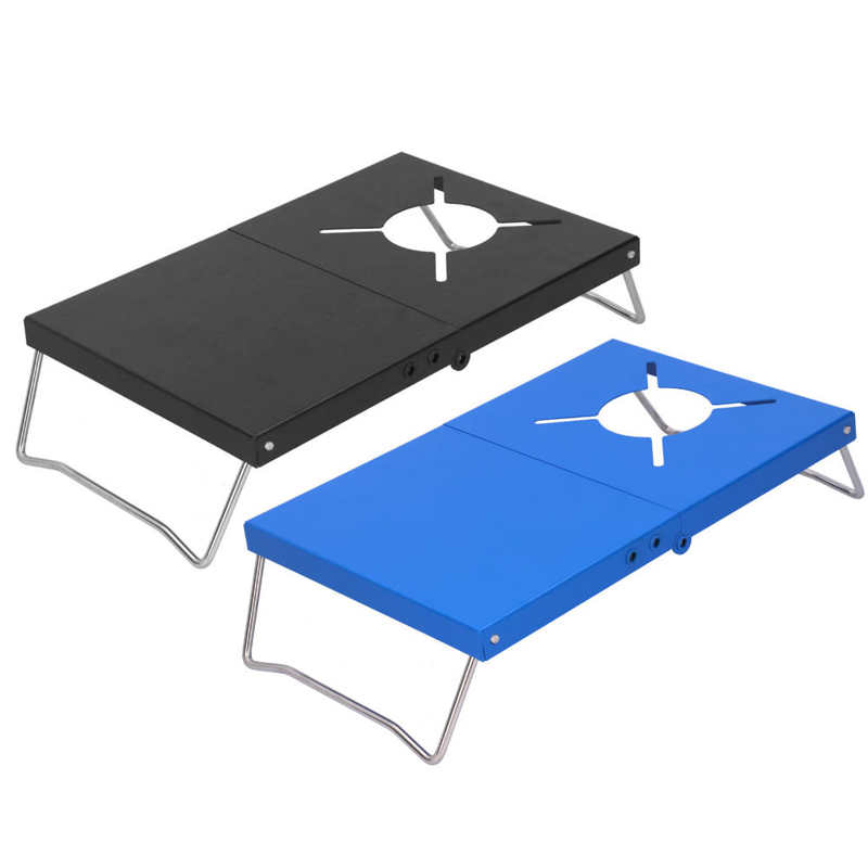 Folding Stove Table Windproof Stainless Steel Stove Stand Outdoor Stove Desk For Camping/Hiking/Travel/Picnics Small Patio Table