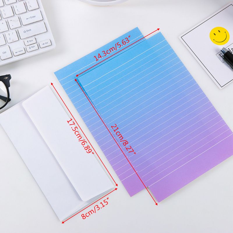 belle enveloppe en-tête petit frais dégradé couleur étudiants écriture fournitures