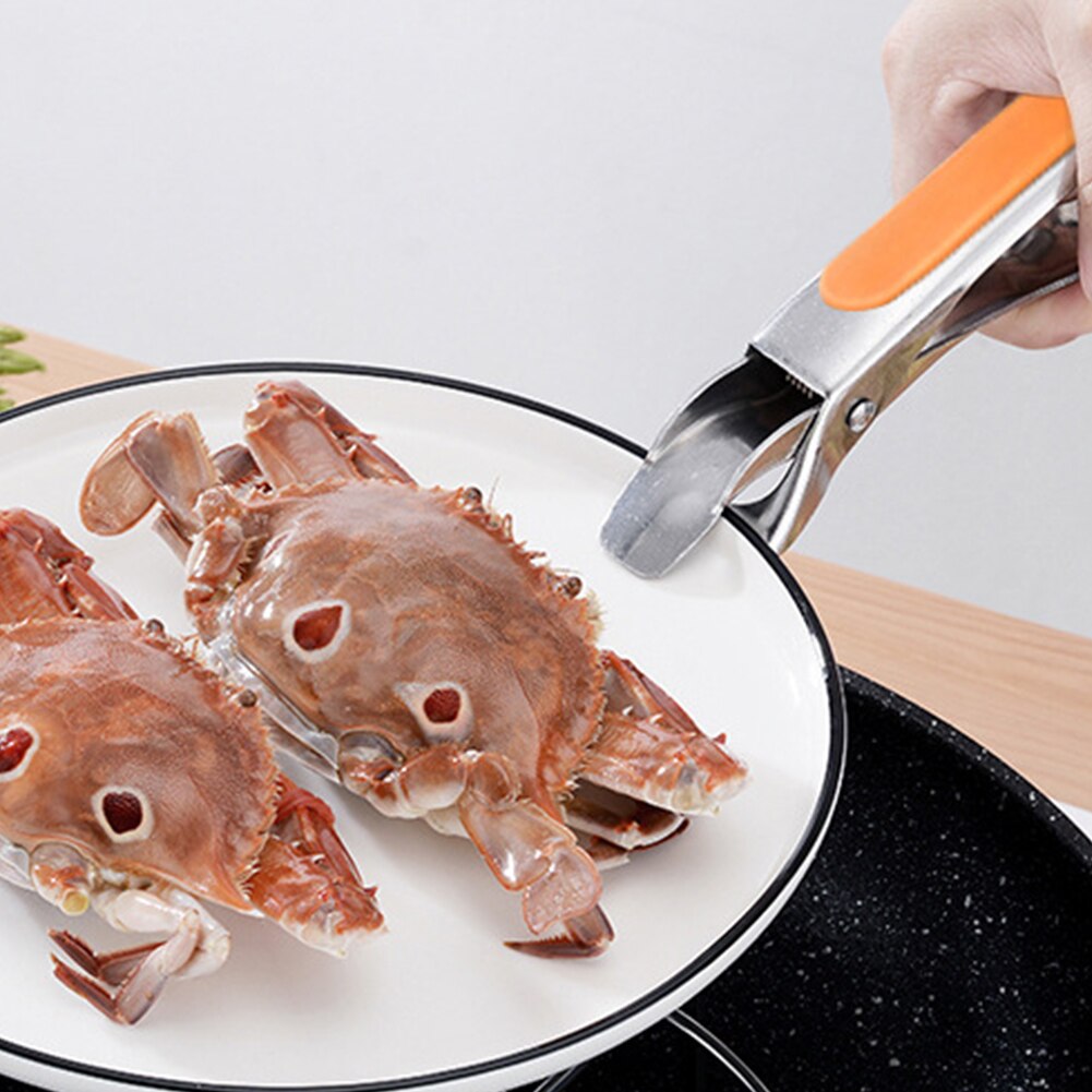 Restaurang hushållsmatlagning tallrik griper skål klämma fat panna rostfritt stål halkfri retriever tång lätt att rengöra köksredskap