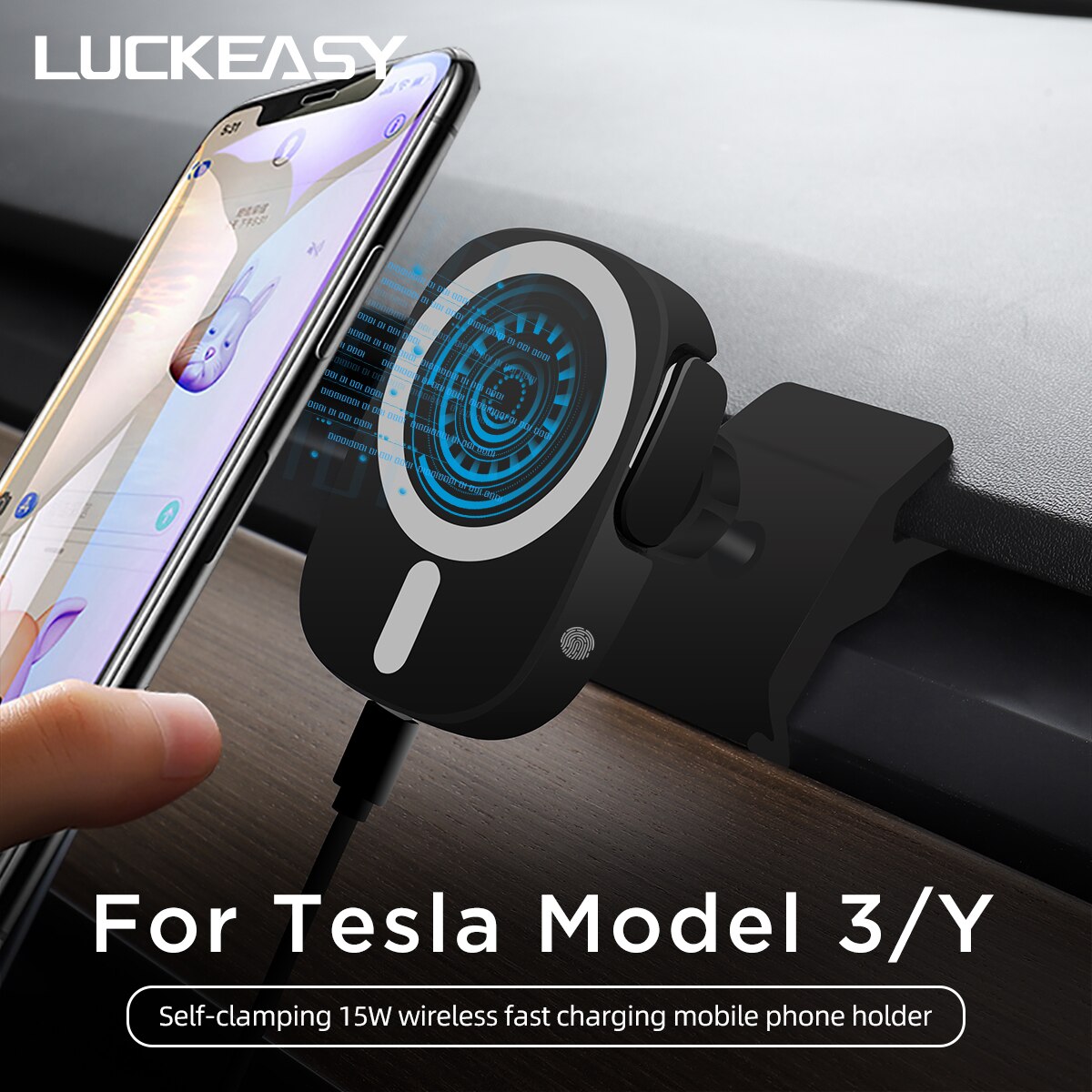For Tesla Model 3 Model Y Dashboard GPS Stand Navigation bracket 15W fast charging mobile phone Holder model3 Accessories