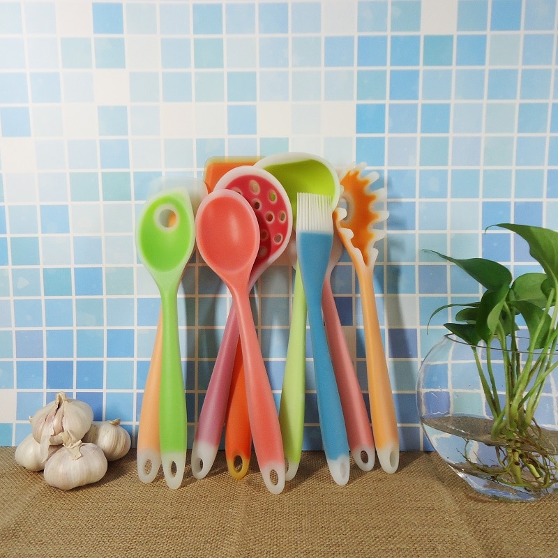 Ustensiles de cuisine, ustensiles de cuisine, outils de cuisine, spatule et cuillère ustensiles de cuisine, Nylon et Silicone de alimentaire multicolore 1 pièce