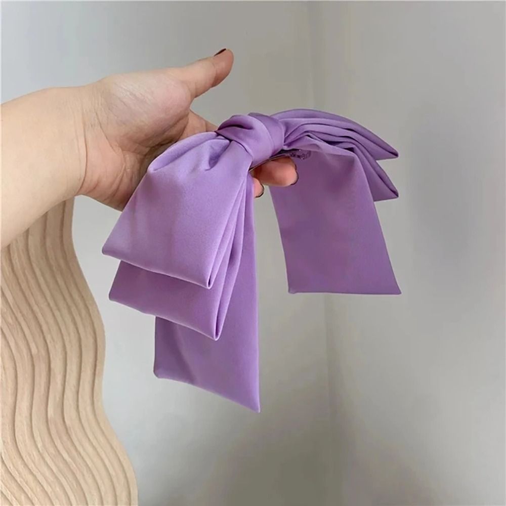 1 Uds. Pinza para el pelo de satén con lazo grande, lazos para el pelo multicapa para niña y mujer, pinzas de coreana, pasador para el pelo: Azul cielo