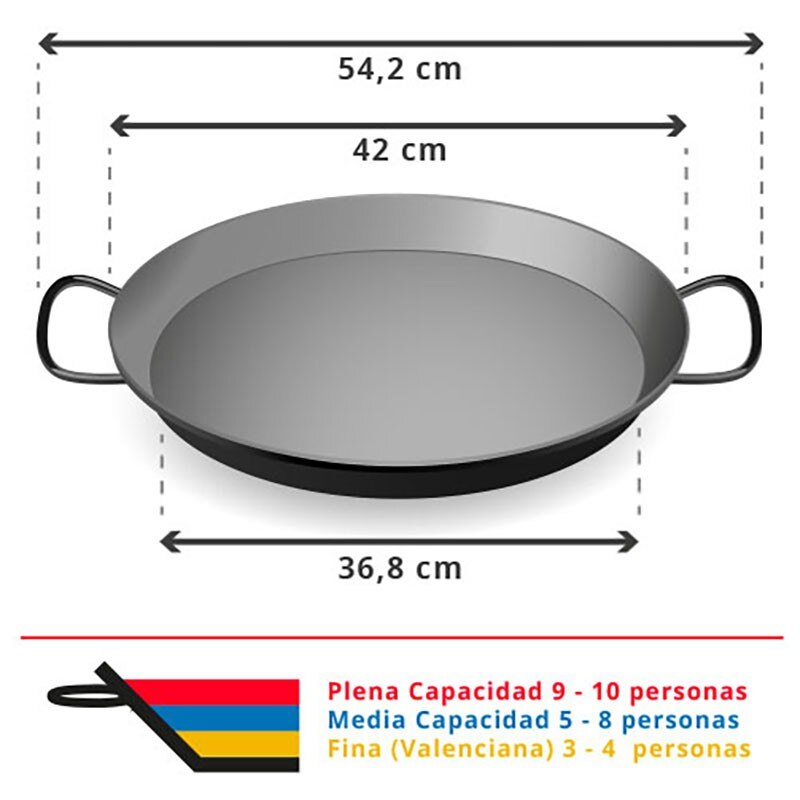 Grote Geëmailleerde Paella Pan met Deksel, 2-Delig, Geschikt voor Alle