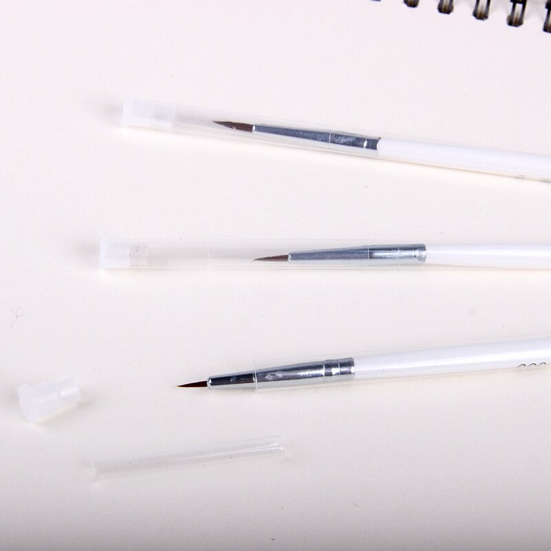 6 Stks/set Schilderen Brush Multifunctionele Voor Nail Schilderij Aquarel Pen Lange Staart Hout/Aluminium Pijp