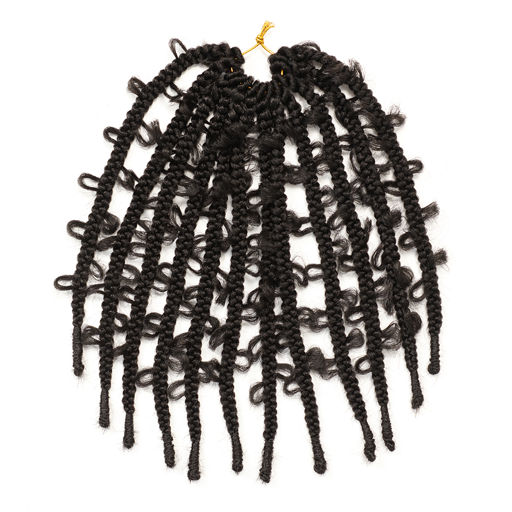 Synthetic 12" Butterfly Locs Crochet Hair Distressed Butterfly Locs Crochet Braids Goddess Pre Looped Bob Locs Pre-Twist Braid