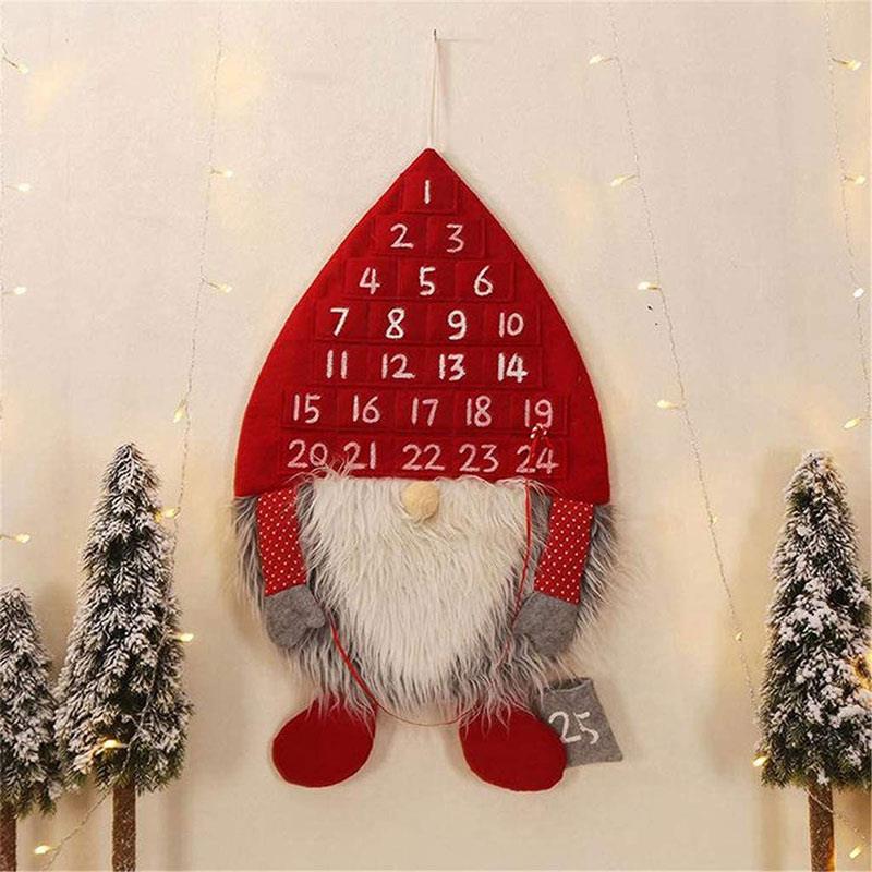 Stof julekalender stof adventsdukke nedtælling julemandskalender julepynt til år jul