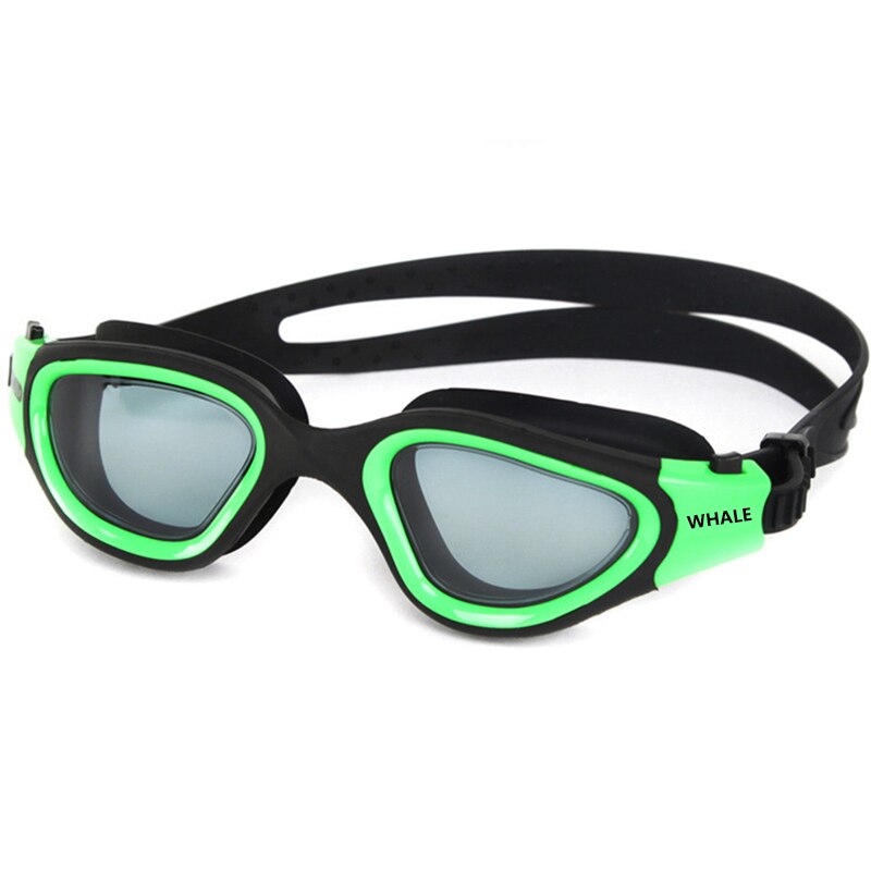 Klar linse svømmebriller voksen anti-tåge uv-beskyttelse til mænd kvinder vandtætte justerbare silikone svømmebriller i poolen: Grøn
