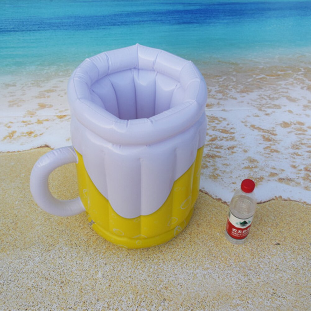 PVC Inflatable Beer Mug Cooler Beer Ice Bucket Storage Holder Summer Adult Swimming Supplies Beach Pool Party Bar Coolers