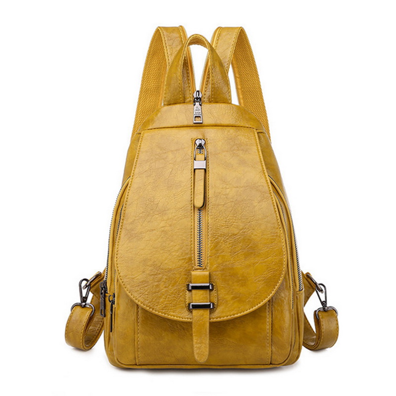 sac à dos femmes en cuir sacs à dos femme sac à bandoulière grand sacs d'école pour adolescentes voyage sac à dos: yellow-2