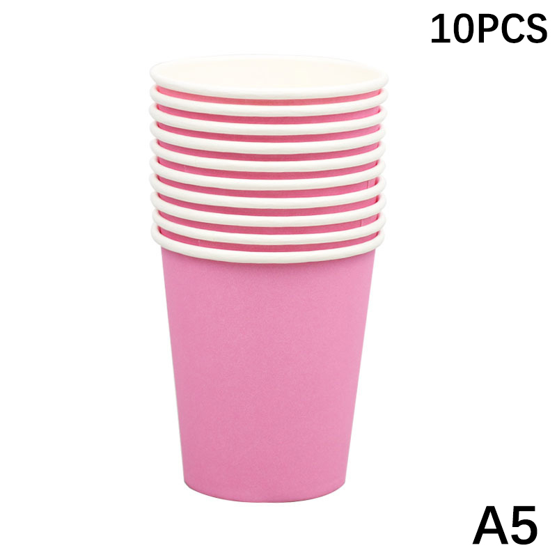 10 stk. 9oz/250ml ensfarvede tykke papkrus engangskop bryllup fødselsdagsfest engangsservice engangs papkrussæt: Lysegrå