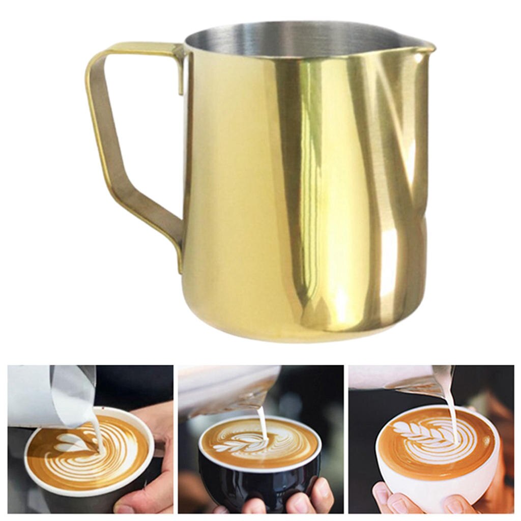 350ml/600ml Frothing Pitcher Household Milk Frothing Pitcher Pull Flower Cup for Cappuccino Latte Art Coffee Shop Milk Tea Shop: 350ml Titanium