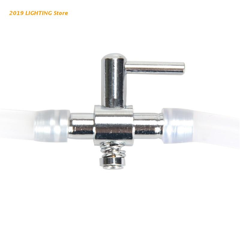 5 Way Aquarium Air Flow Control Lever Valve Stainless Steel Distributor Splitter Non Return Check Valves Suction Cups