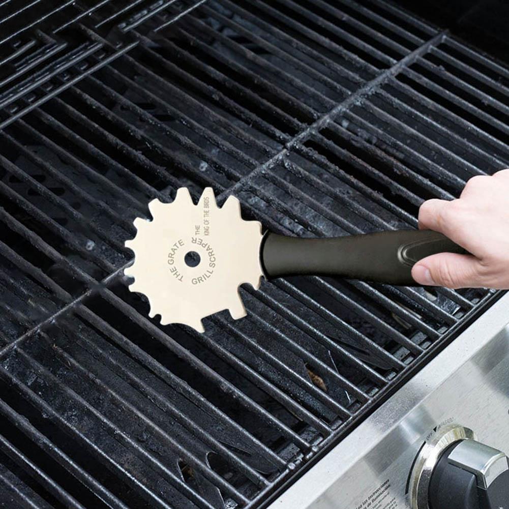 BBQ Grill Scraper Stainless Steel Oven Crevice Cleaning Blade Indoor Outdoor Barbecue Cleaning Scraper Kitchen Gadget Clean Tool