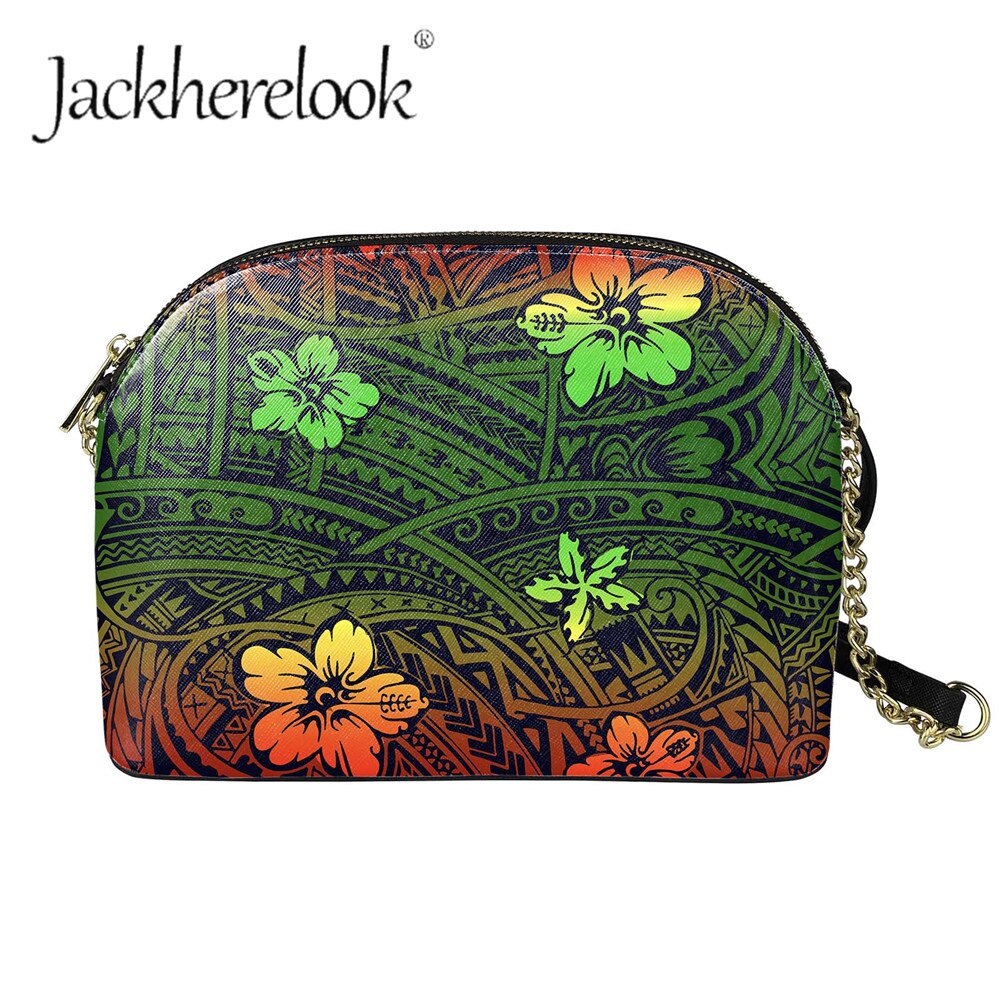 Jackherelook Ladies Hawaiian Hibiscus Flower Pattern Girls Polynesian Style Trendy Party Corssbody Messenger Chain Bolsa: ZBAB092D49