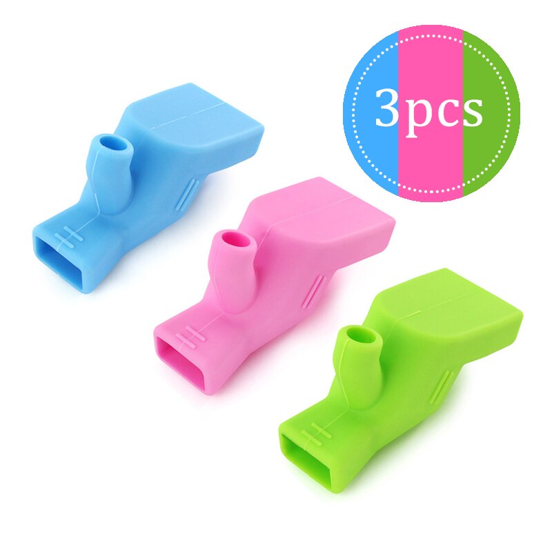 3/2/1pc Kitchen Sink Faucet Extender Rubber Elastic Nozzle Guide Children Water Saving Tap Extension For Bathroom Accessories: Blue Pink Green