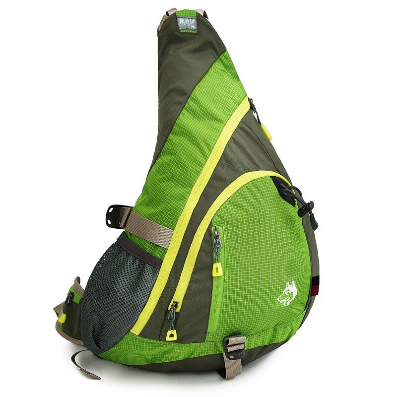 Jungle king udendørs vandtæt multifunktionel sport bjergbestigning brystpose skulder skrå rygsæk camping rejse lomme: Grøn farve