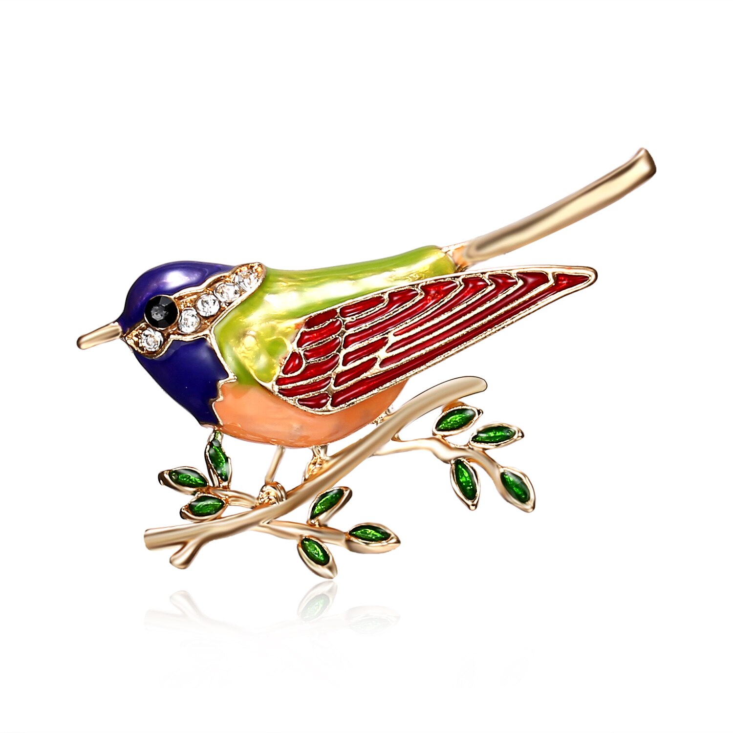Rinhoo – broche d'oiseau volant en strass pour femmes, perles rondes, Animal, colibri, Badge Corsage: Couleur or pur
