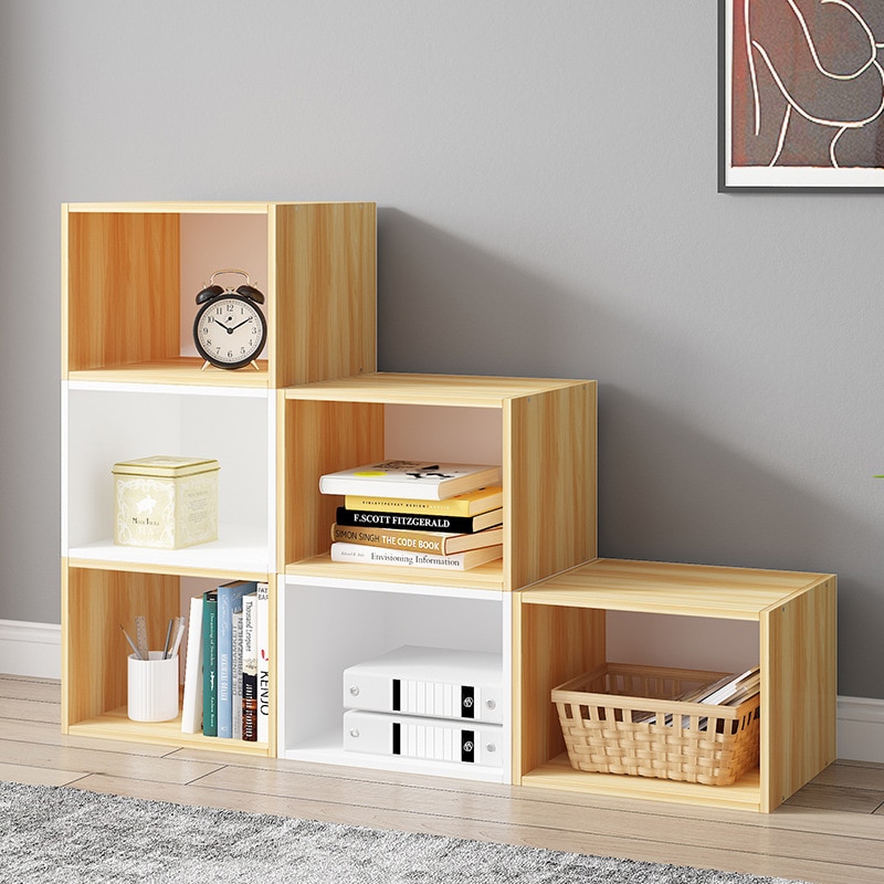 Moderne boghylde samlet display stativ gør-det-selv boligindretning multi kube opbevaring boghylde bogreol