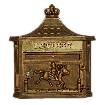 Aluminium Briefkasten Mit Schloss Hause Jahrgang knapp Zeitung Post Kasten Ourdoor Garten Wasserdichte Pastoralen Ländlichen Stil Briefkasten: MB-04-B