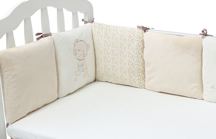 6pz 30*30 centimetri di Velluto Culla Protezione 100% Del bambino Del Cotone Del Respingente Del Neonato per Bambini Presepe impostato di Biancheria Da Letto Del bambino Culla impostato a Metà Intorno