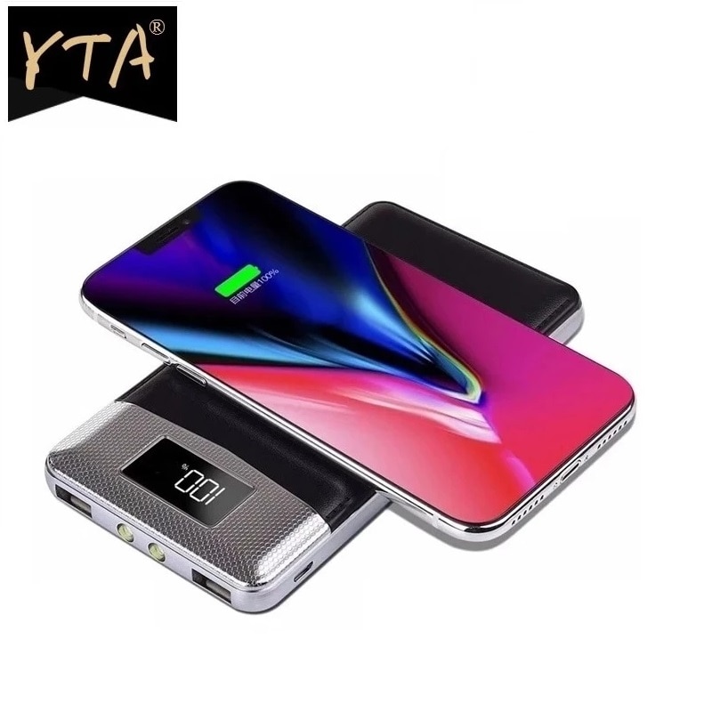 30000Mah Draadloze Draagbare Oplader Mobiele Power Bank Met 2USB Batterij Smart Telefoon Digitale Display Noodstroomvoorziening