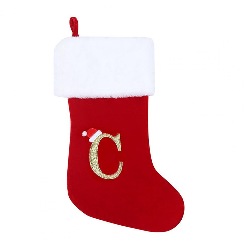 Bas de noël avec lettres nordiques imprimées, fabrication exquise avec lettres de l'alphabet, bas de noël pour la maison: C