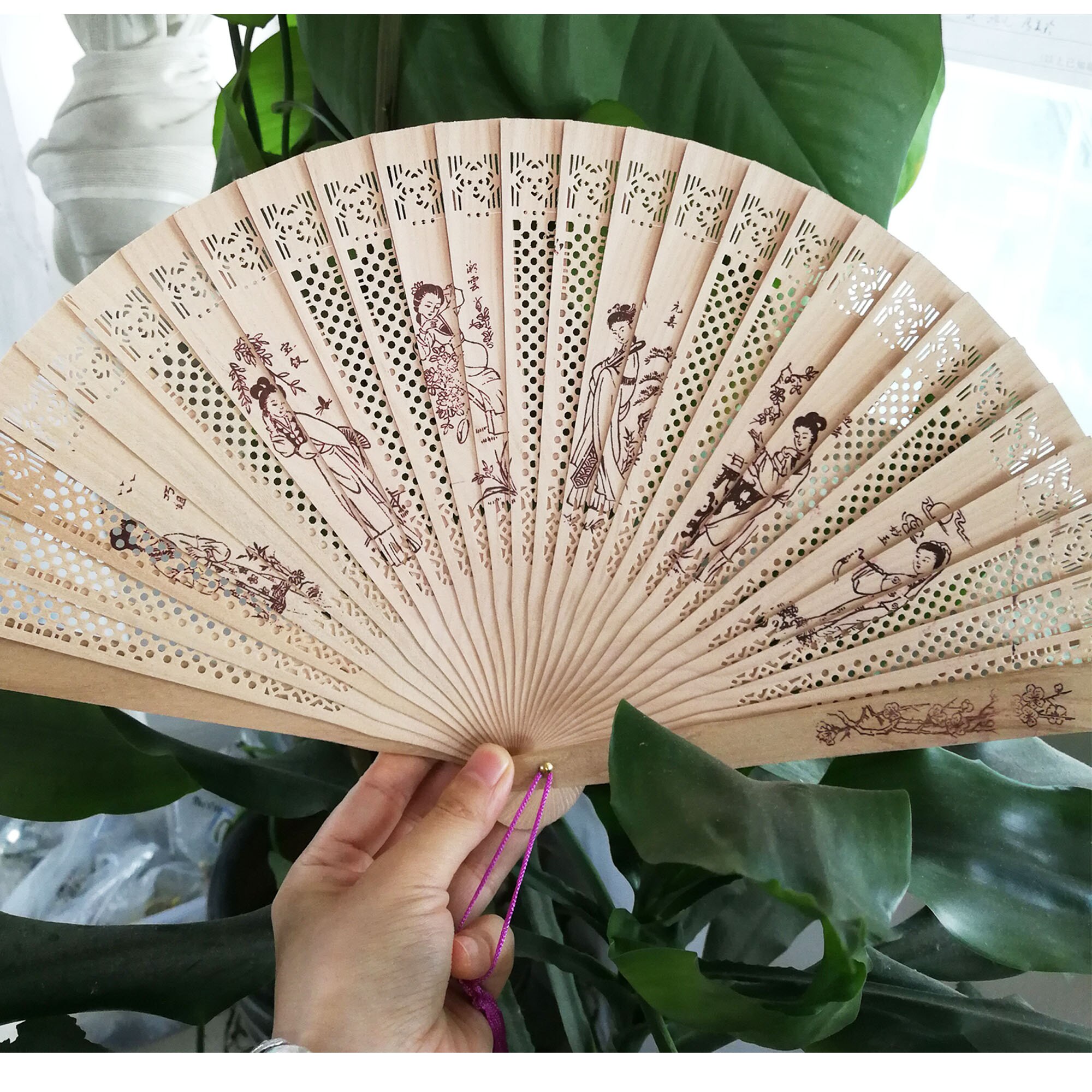 Natural Sandalwood Folding Hand Fan,Wedding Favour , Bride Accessory, guest ,destination wedding,Chinese ancient fan,Ch