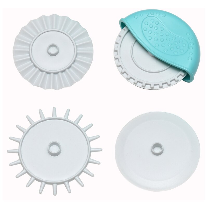 Kitchen accessories dough cutter 4 kinds of cutting knife replacement gear wave pattern decorative cutter pizza roller cutter