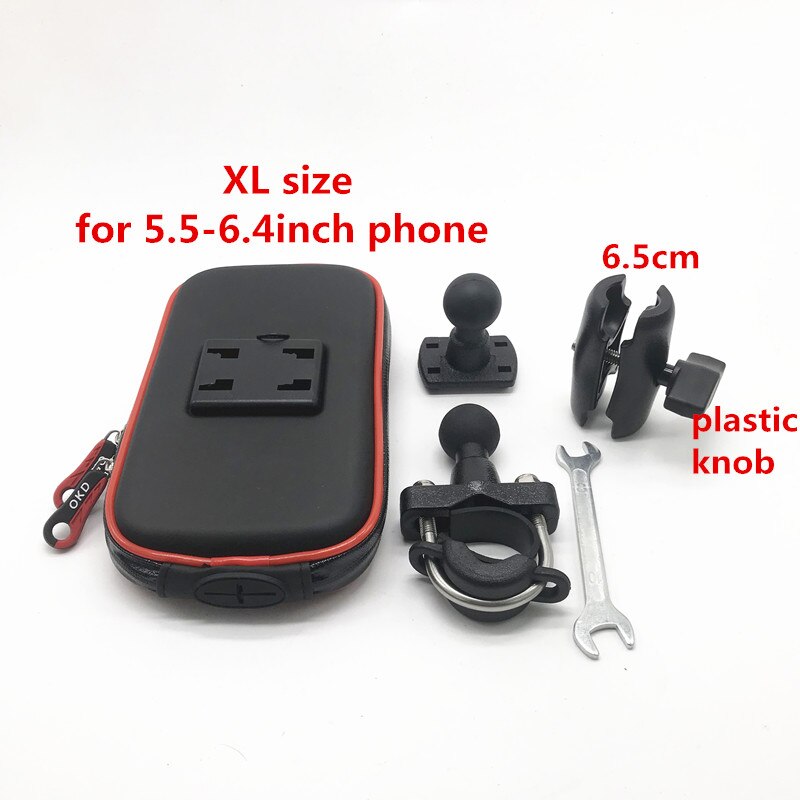 Motorcycle Phone Mount - Waterproof Zipper Case - ABS Plastic - Anti-theft Lever - for Smartphones: kit 9