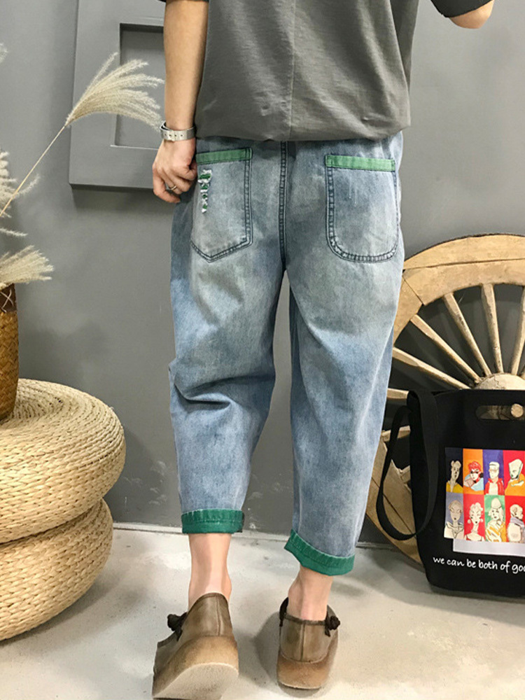 Max LuLu Korean Harem Pants Womens Summer Loose Ripped Denim Pants Ladies Classic Vintage Casual Jeans Punk Streetwear