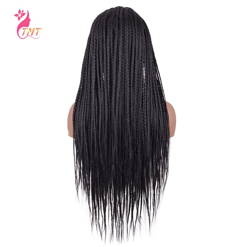 Peruca trançada reta longa da trança da caixa sintética das perucas para preto 26 wig wig peruca trançada pura artesanal