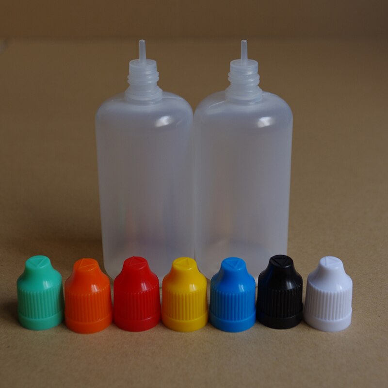 PE 100ML Kunststoff Tropfer Flasche Mit freundlicher Kappe und Lange Dünne Spitze E Flüssigen Kunststoff Flaschen 100ML