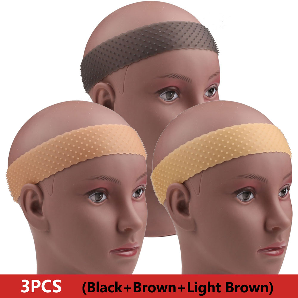 Transparent Silikon Stirnband Non Slip Elastische Weiche Perücke Grip Band Einstellbar Frauen Haar Band für Fix Perücken Silikon Band: 3pc style1