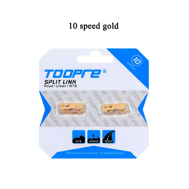 TOOPRE MTB Road Bike Chain Missing Link 6-7-8S/9/10/11/12 Speed Urban Bicycle Chain Connector Carbon Steel Cycling Accessories: 10s gold