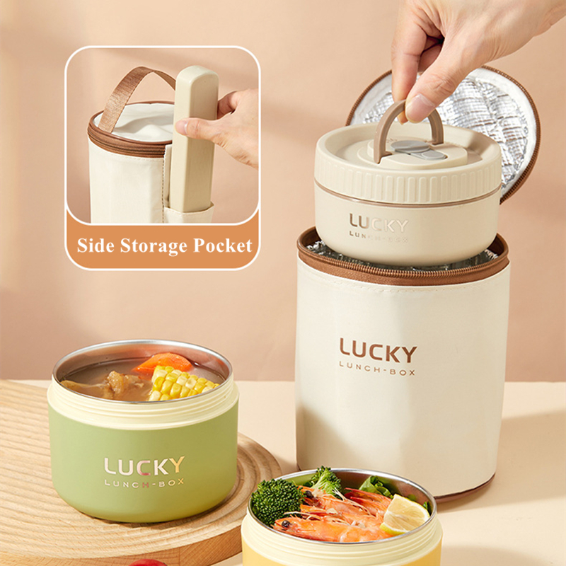 Round Portable Thermal Bag for Lunch Portable Ice Cooler Pack Insulation Picnic Food Storage Bags School Bento Dinner Container