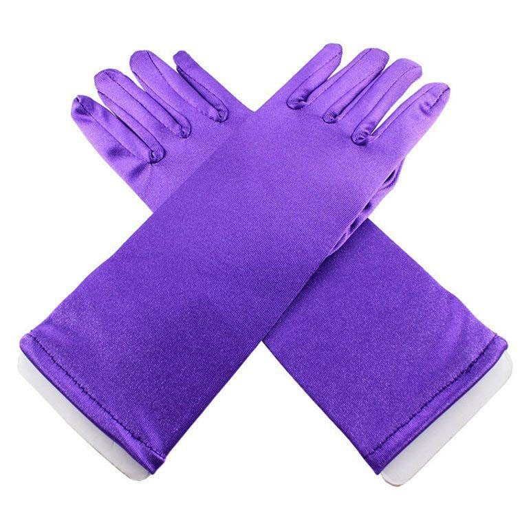 Handschoenen voor meisjes lange prinsessenhandschoenen meisjeshandschoenen verjaardag blauwe trouwjurk effen handschoen voor kostuumaccessoires satijn: 2