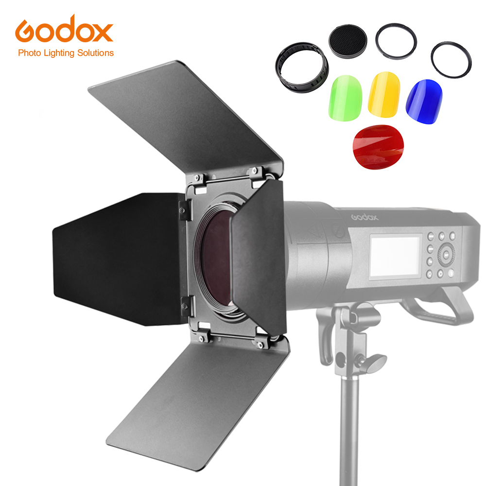 Godox BD-08 Schuur Deur Met Honeycomb Grid En Kleur Filters Voor Godox AD400Pro Outdoor Flash Strobe Light