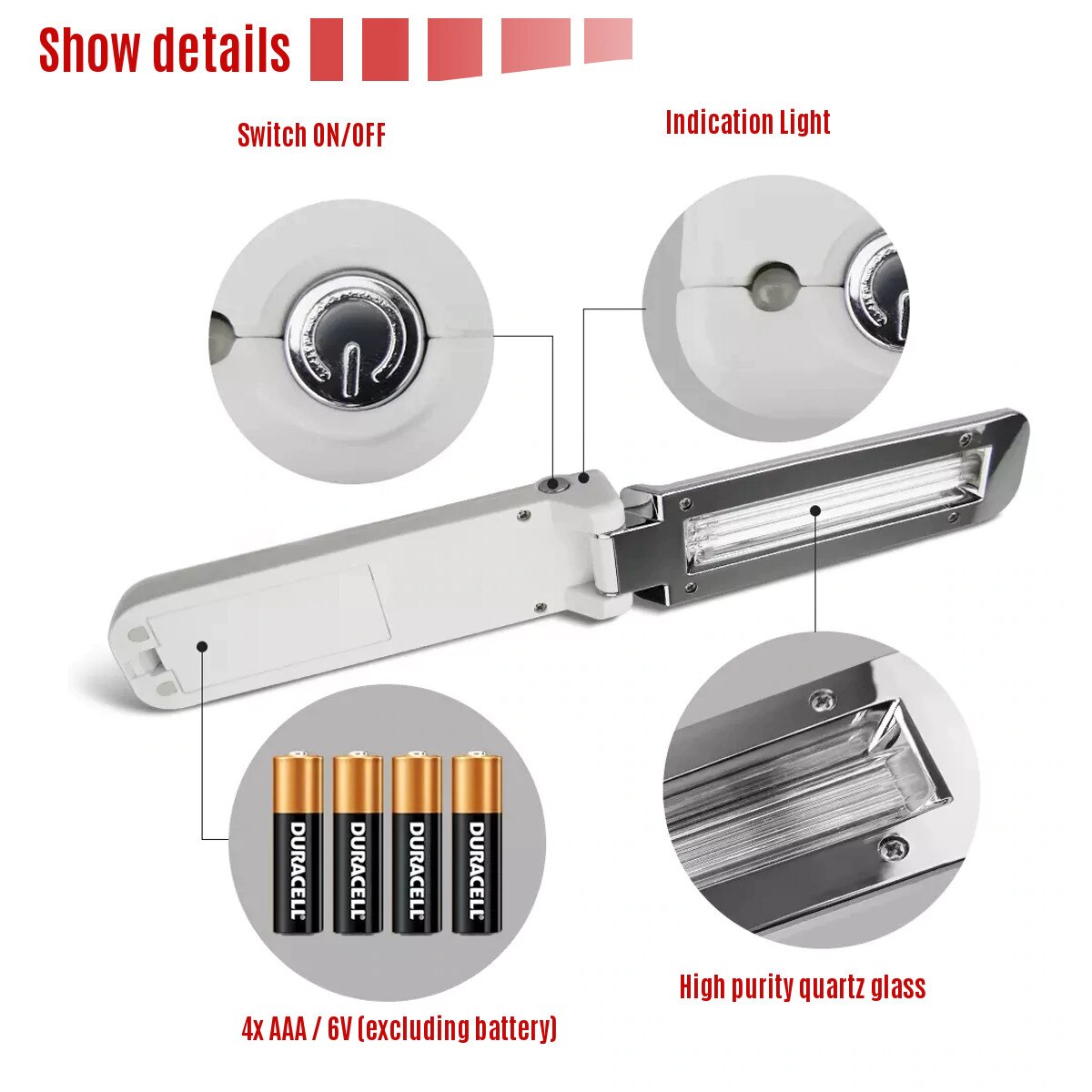 USB Portable UVC Sterilization Stick Disinfection Rod Personal Care Traveling Sterilizer UV Sanitizer Light Cold Cathode UV Lamp