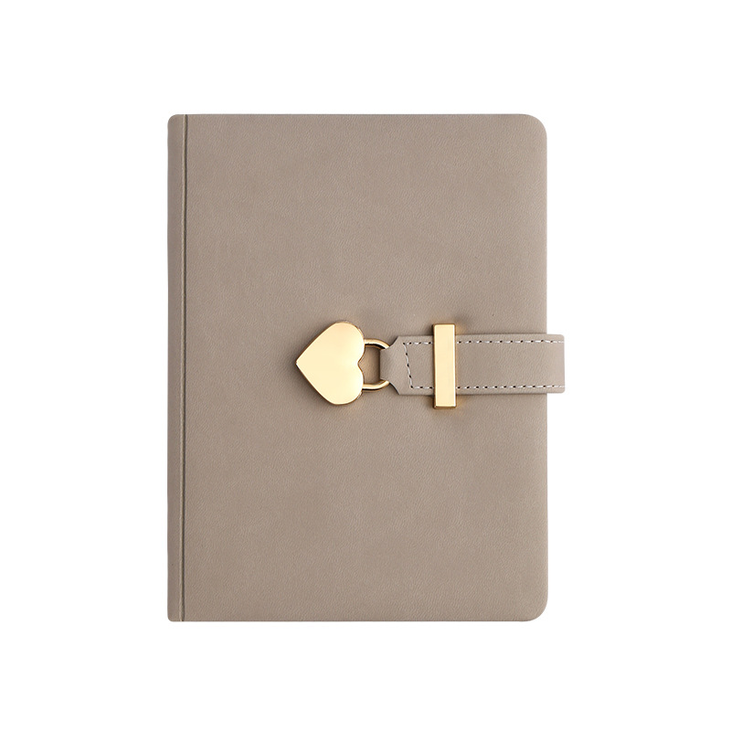 B6 Retro Key Clasp Notebook Notepad Student Diary Hand Ledger Box: Grey