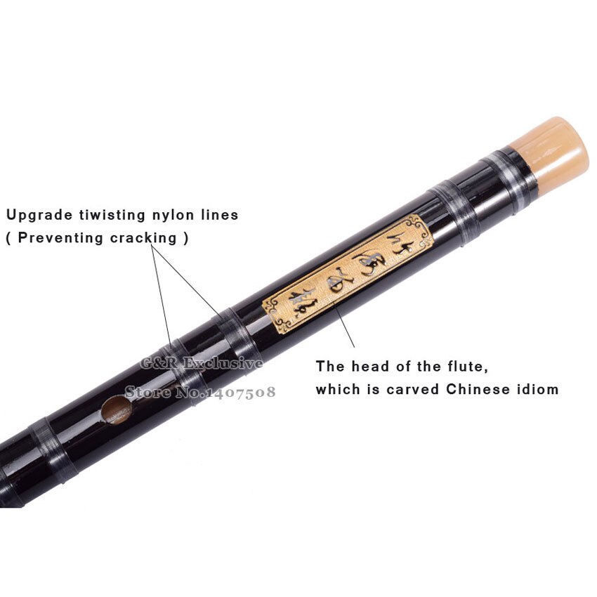 Kinesisk bambusfløjte dizi tværgående traditionelt musikinstrument for begyndere flauta kinesisk knude dimo c/d/e/f/g