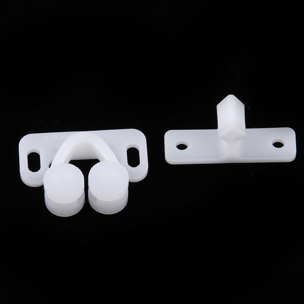 Marine Boat Ball Catch Door Cupboard Spring Roller Latch White ABS Plastic