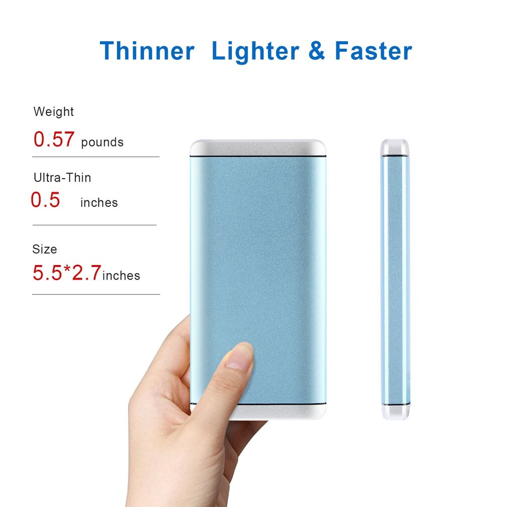High Capacity 12000Mah Portable Power Bank External Battery Charger With 2 Usb Ports Ultra Slim Mobile Phone Charger